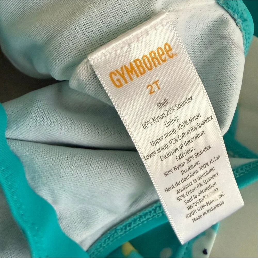 Aqua Blue Gymboree Toddler Girls 2T Swimsuit Goldfish 2012 Sea Splash